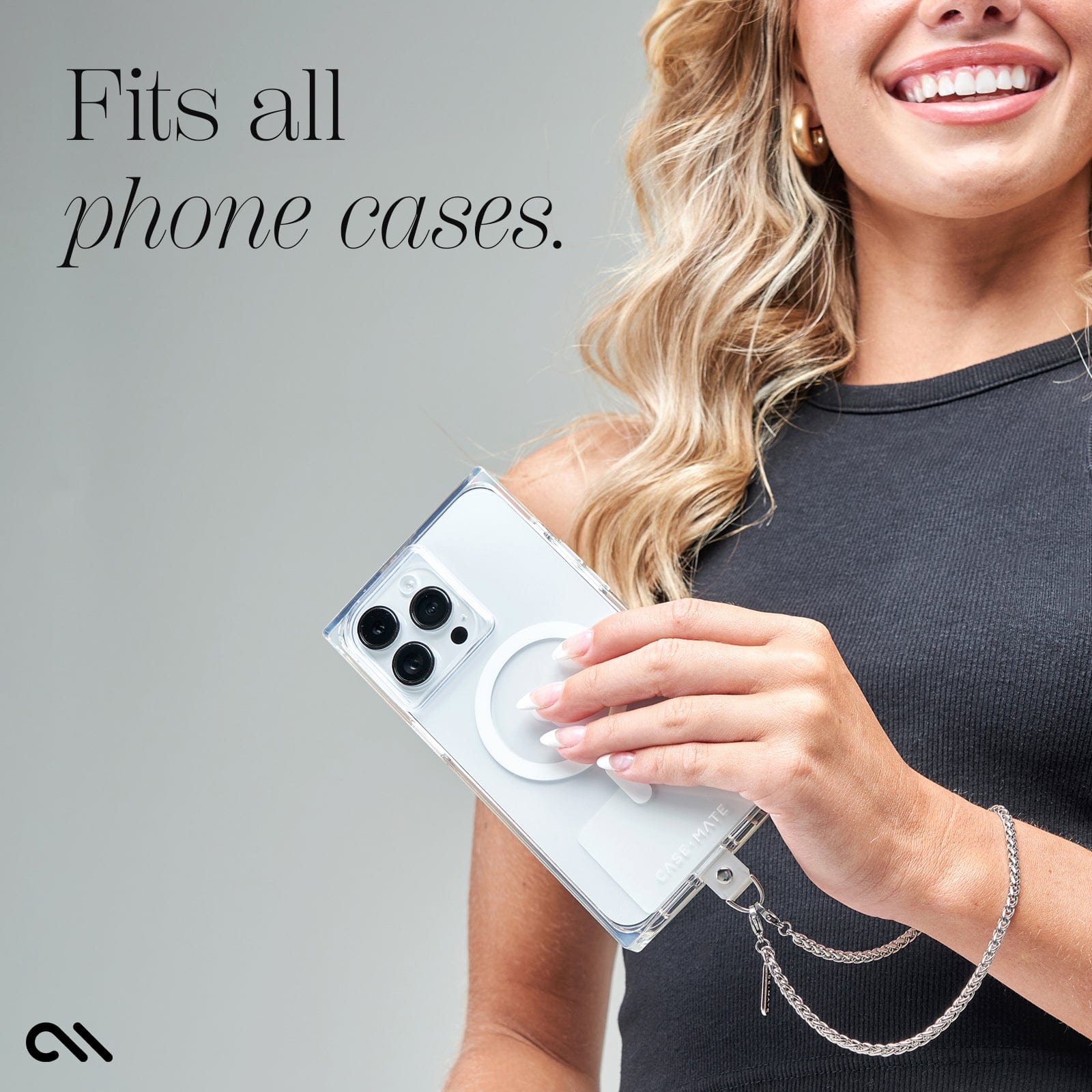 Dainty Silver Chain Phone Charm