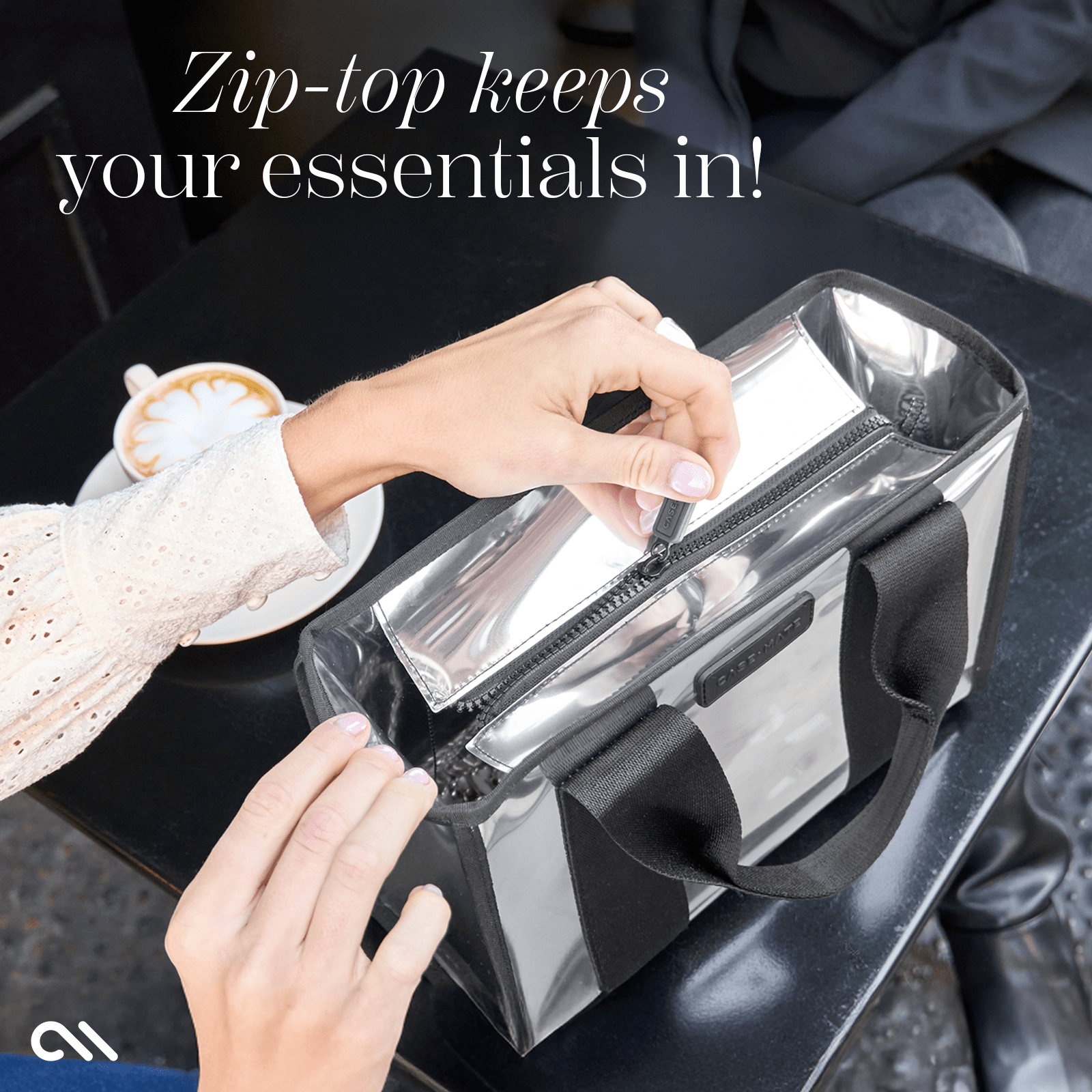 Silver Chrome Mini Travel Tote