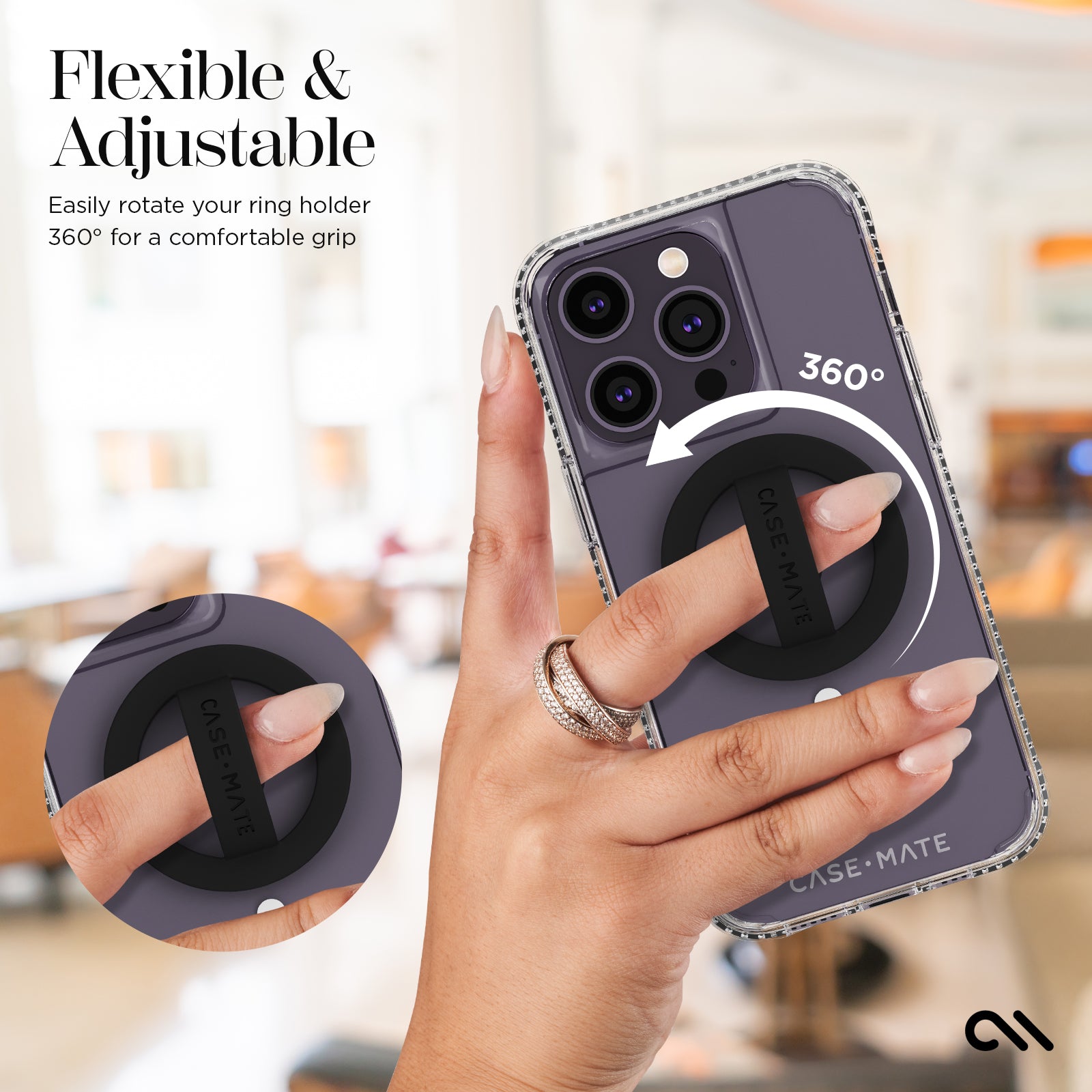 3 Pack MagSafe Loop Grip (Black, Purple, Sparkle)