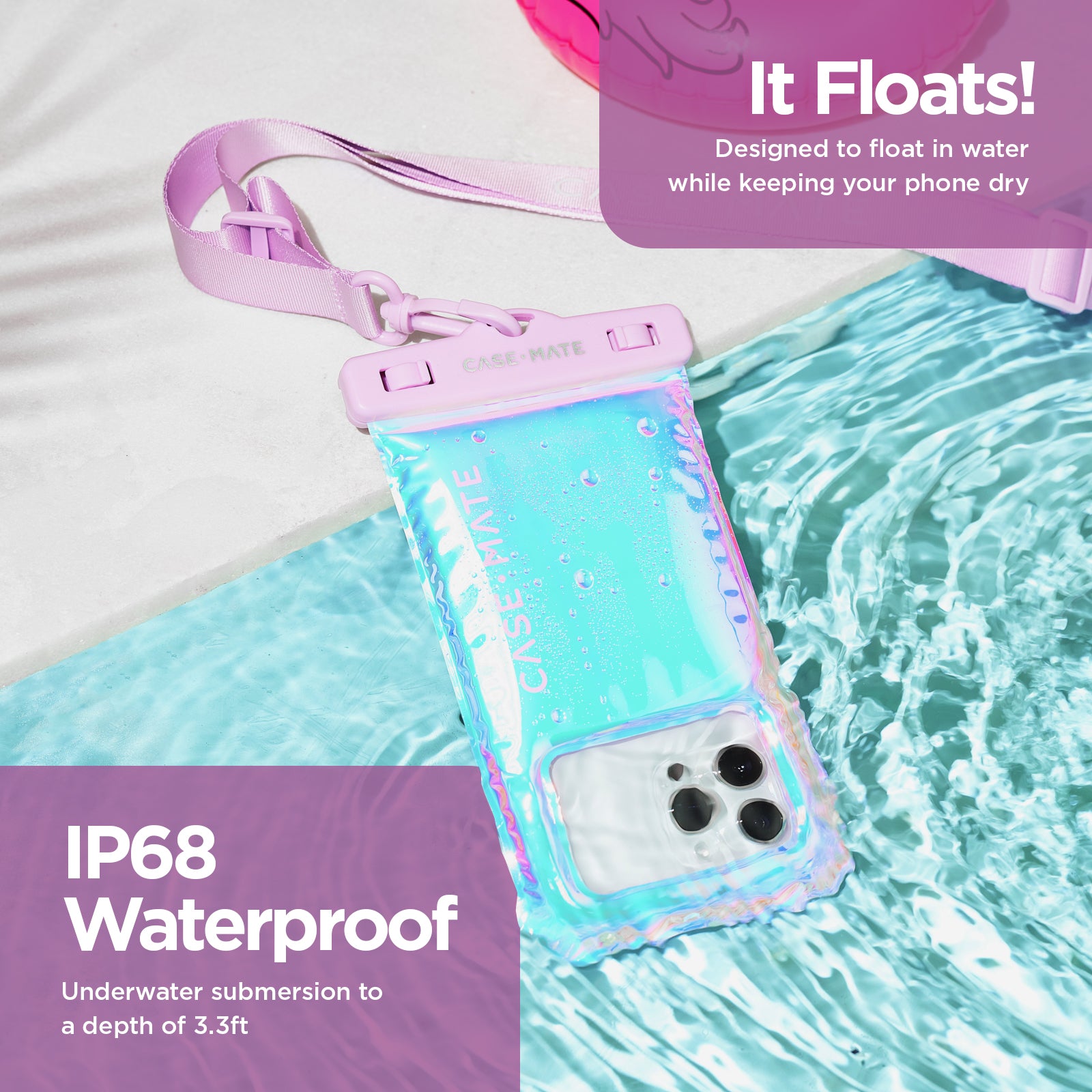 2 Pack Waterproof Floating Pouch (Soap Bubble)