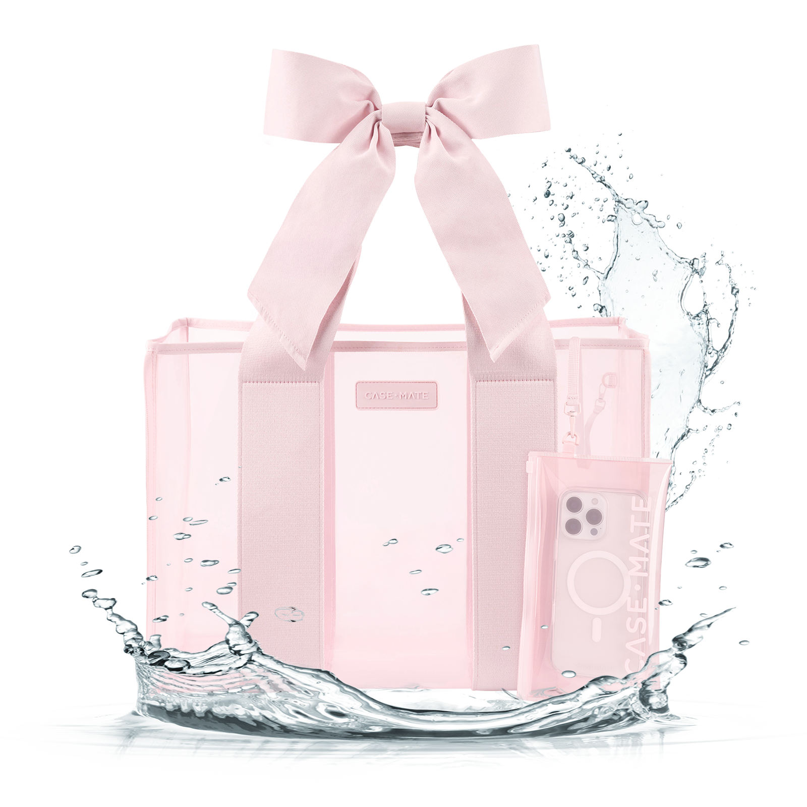 Ballet Pink Bow Tote w/ Phone Pouch