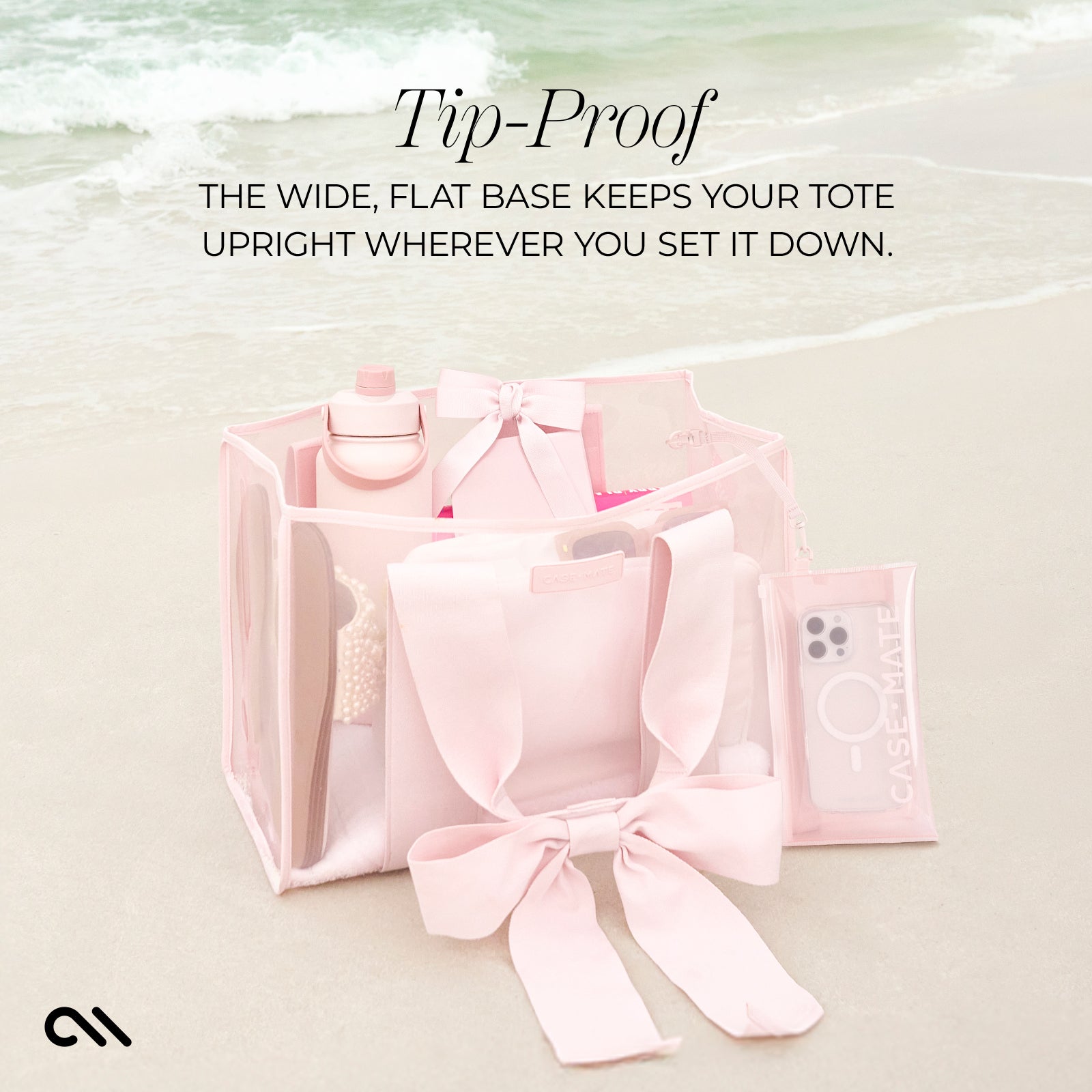 Ballet Pink Bow Tote w/ Phone Pouch