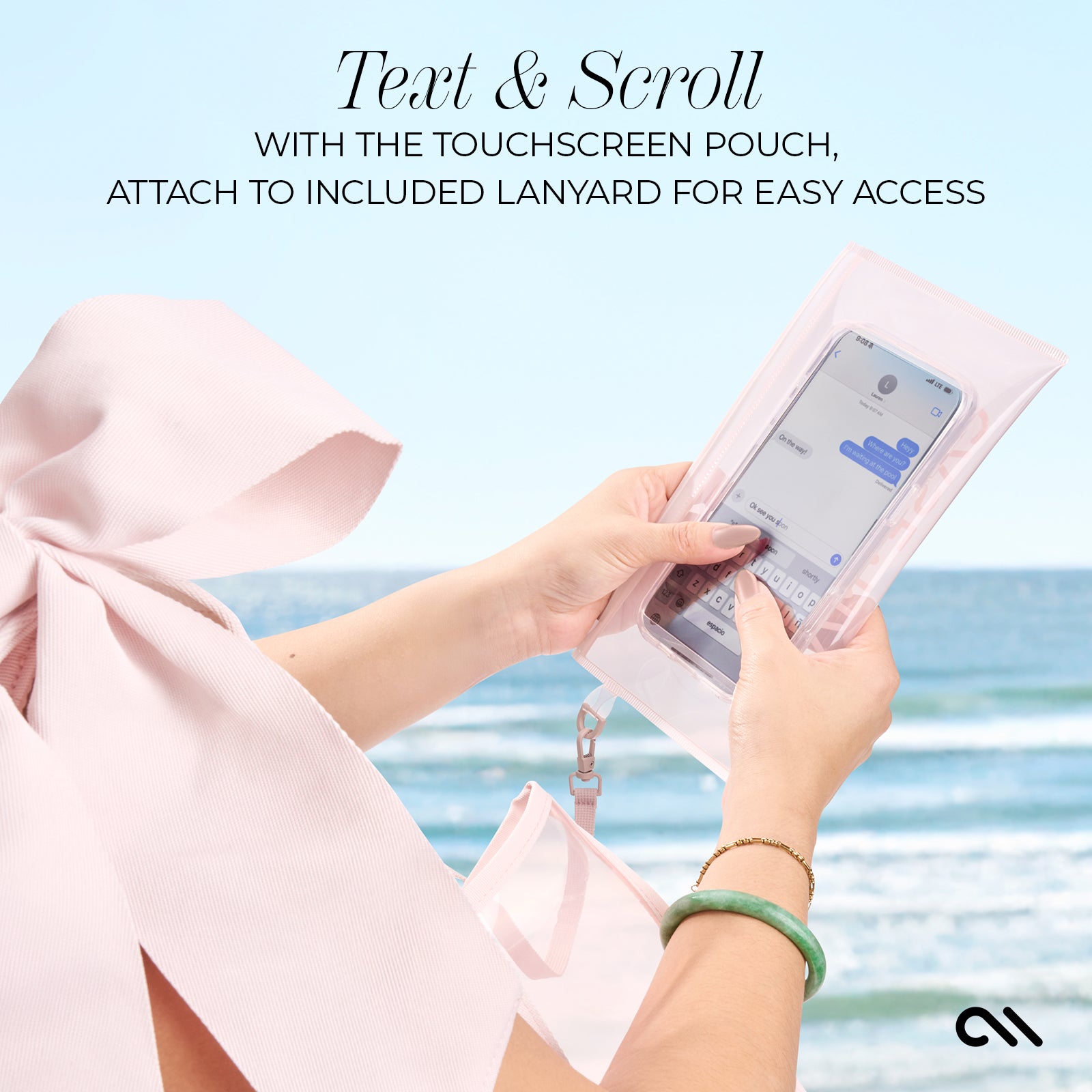 Ballet Pink Bow Tote w/ Phone Pouch