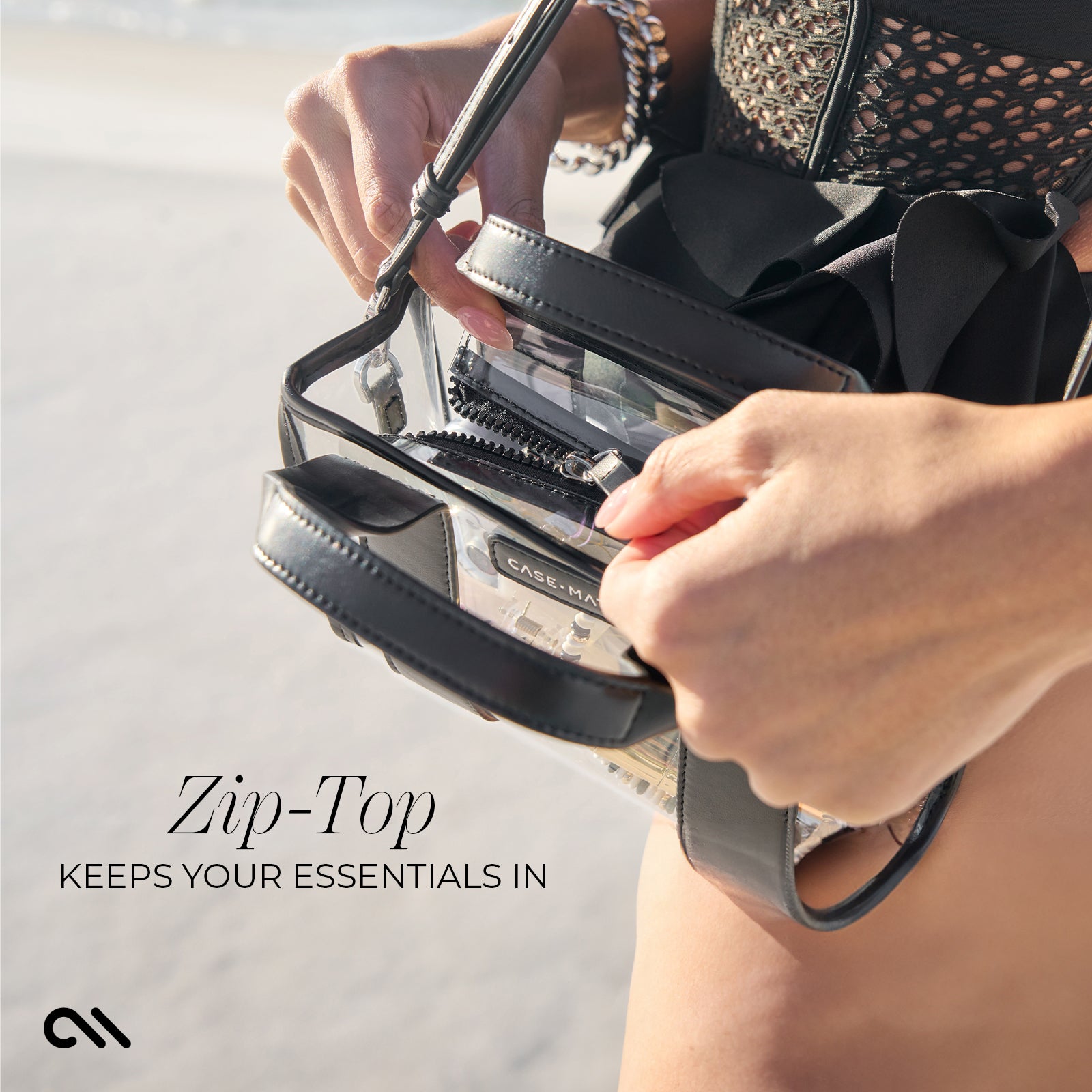 Midnight Black & Clear Micro Tote