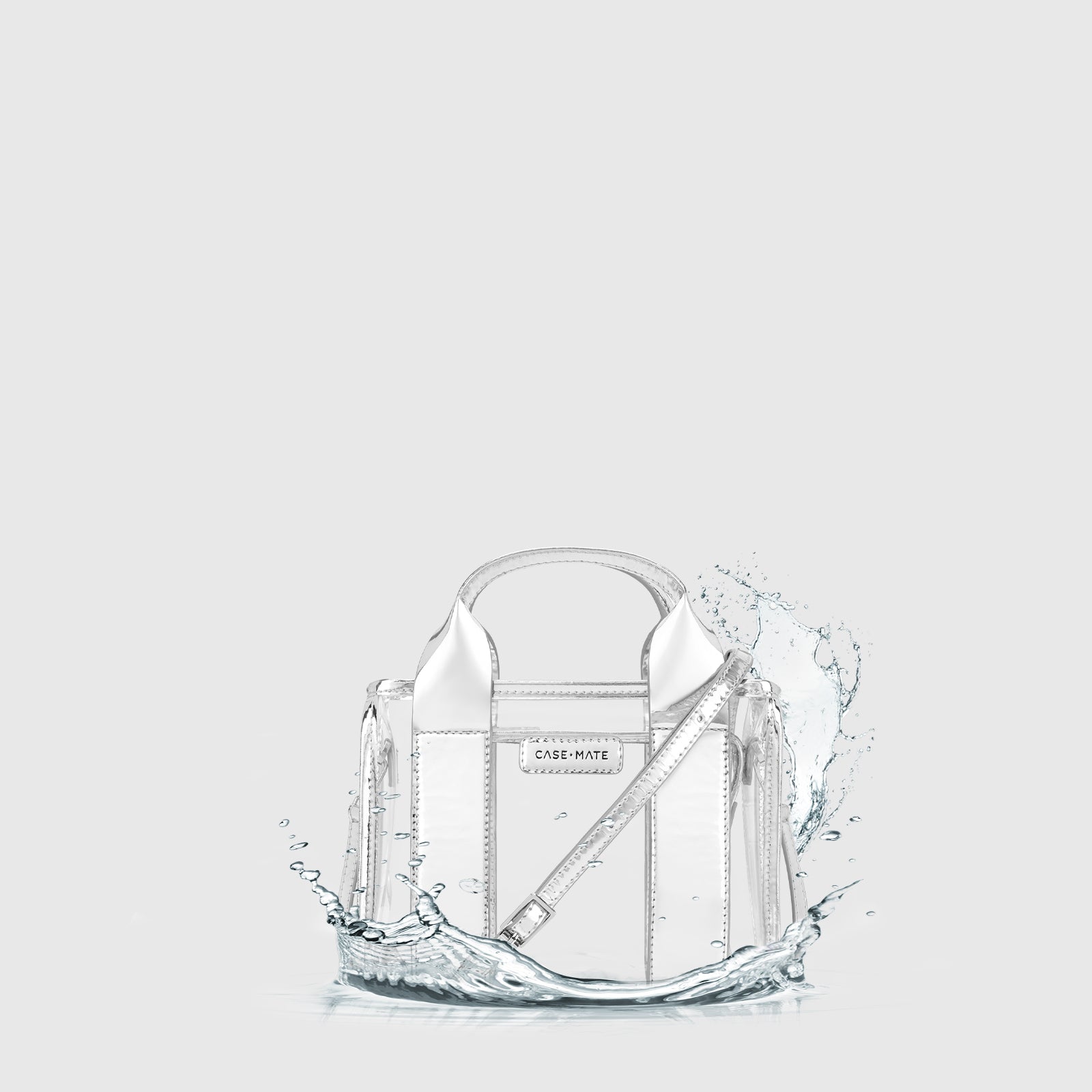 Silver Chrome & Clear Micro Tote