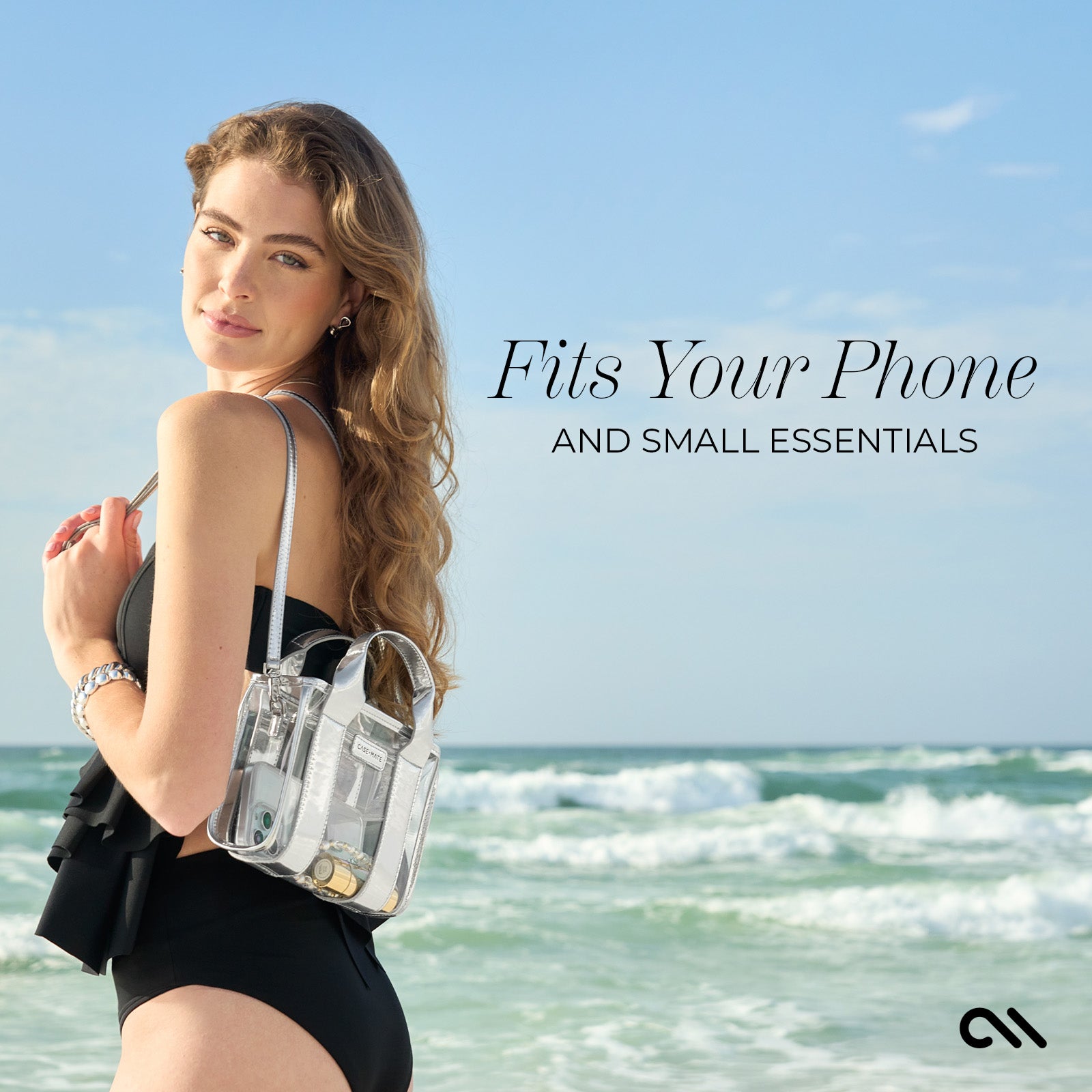 Silver Chrome & Clear Micro Tote