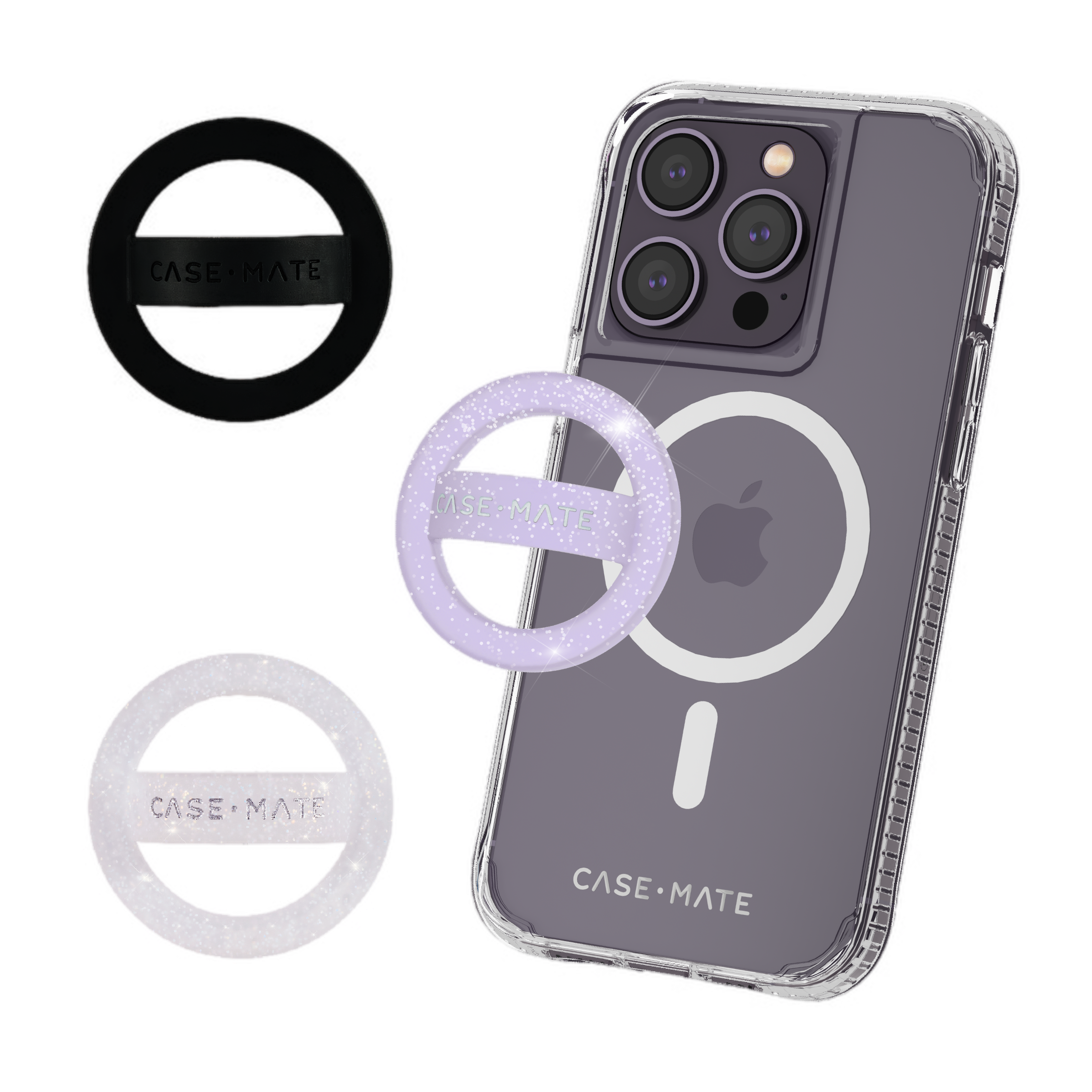 3 Pack MagSafe Loop Grip (Black, Purple, Sparkle)