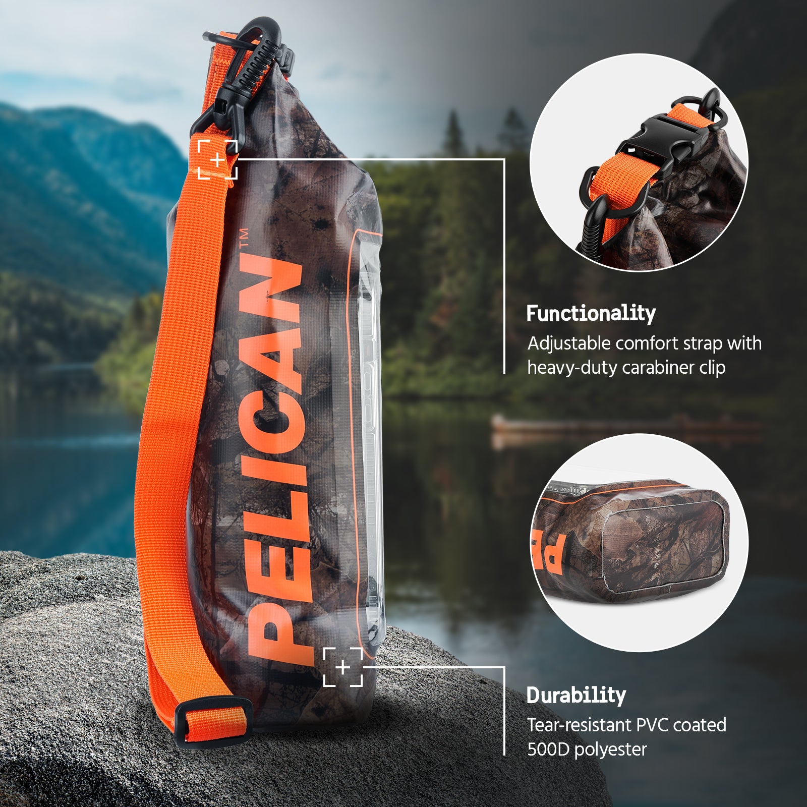 2 Pack Pelican Marine Water Resistant Dry Bag (Hunter Camo)