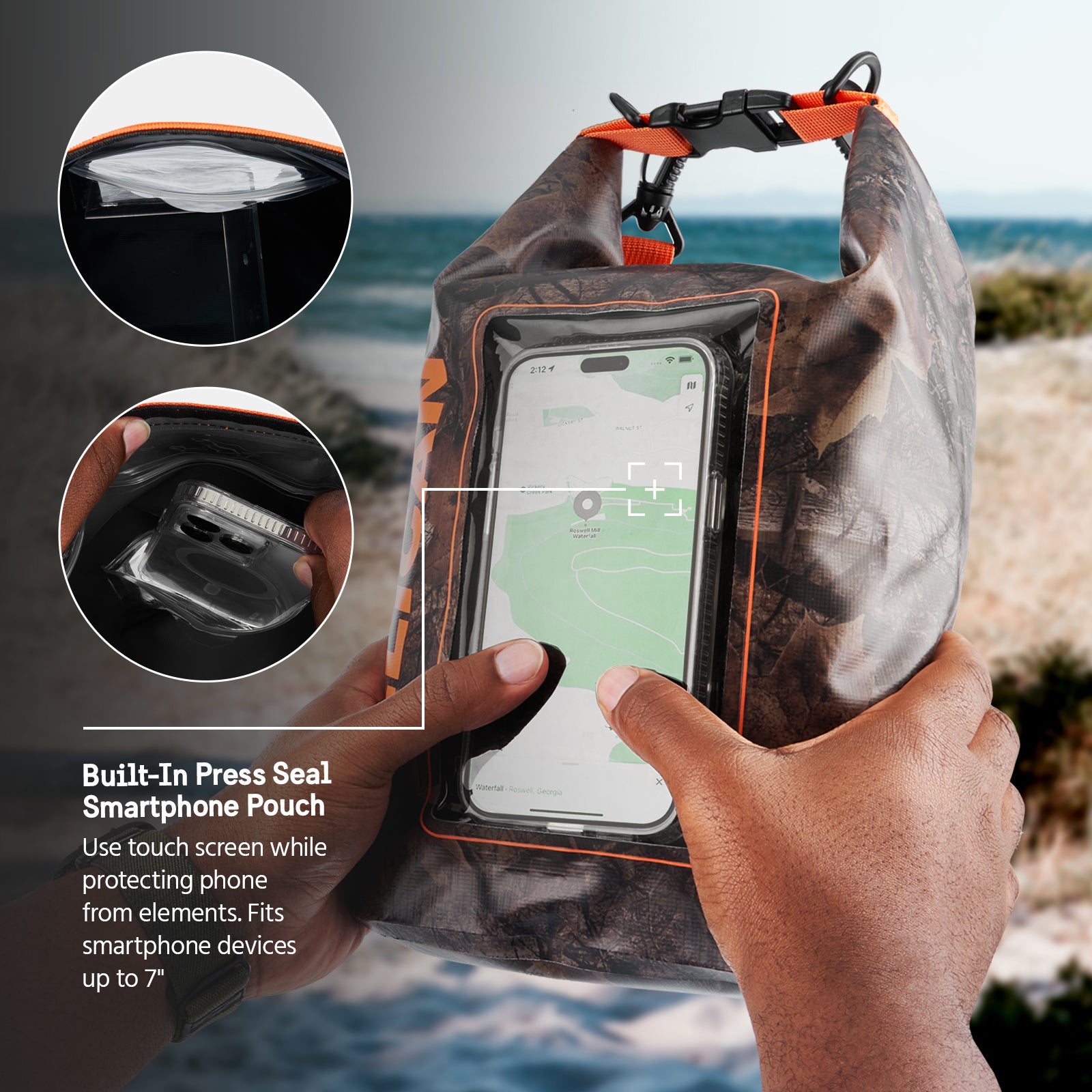 2 Pack Pelican Marine Water Resistant Dry Bag (Hunter Camo)