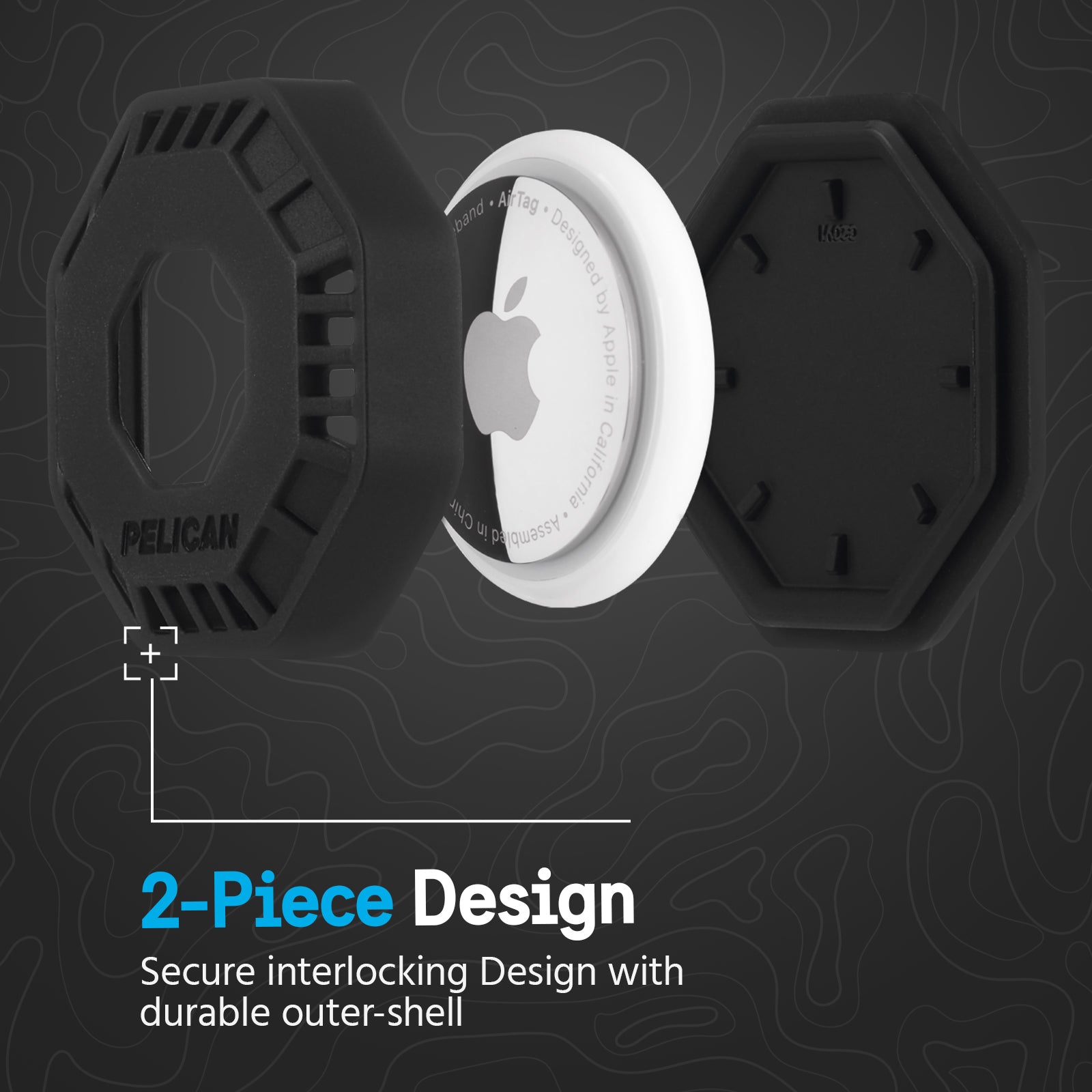 4 Pack Pelican Adventurer AirTag Sticker Mount 4 (Black)