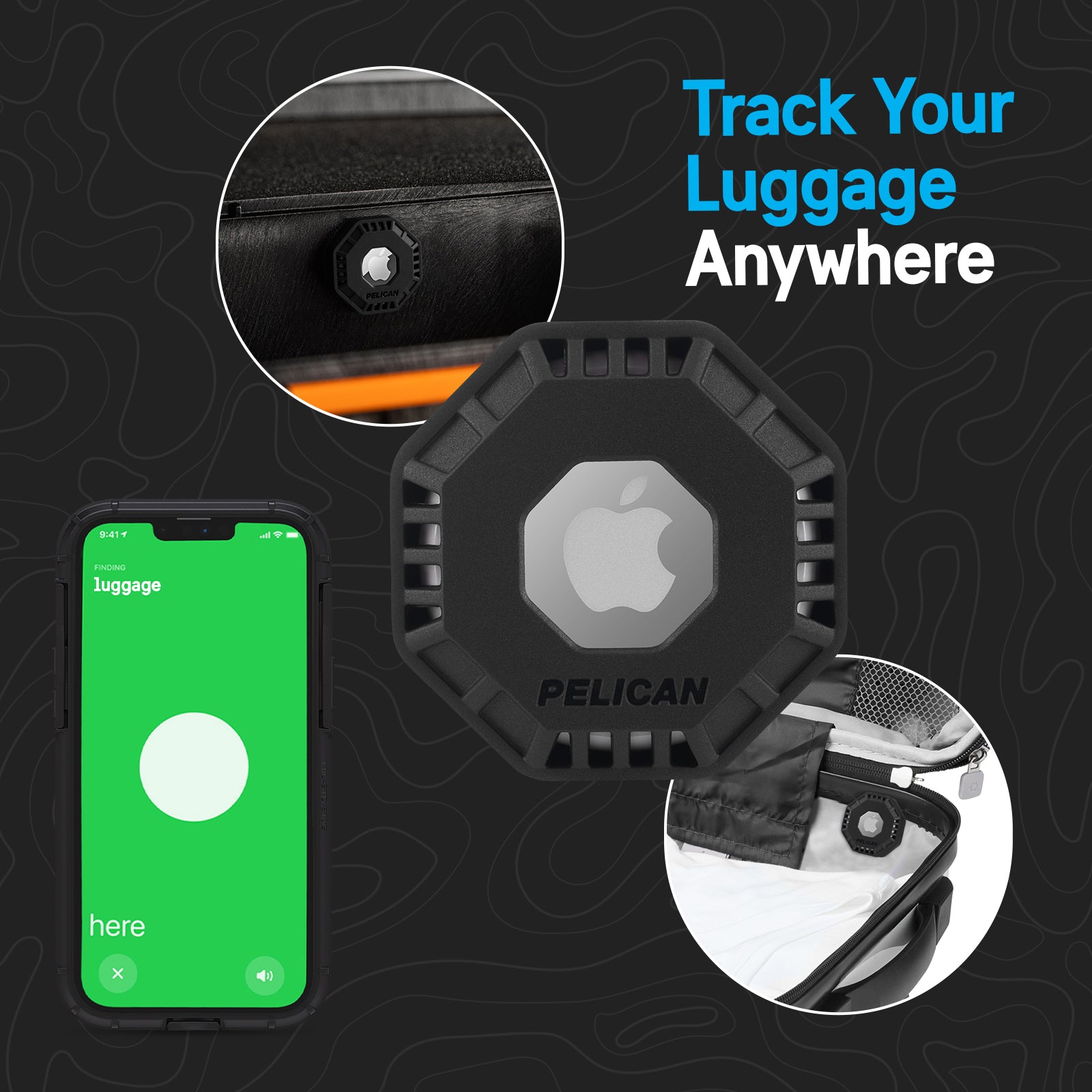 Pelican Adventurer AirTag Sticker Mount (Black) - AirTag Case