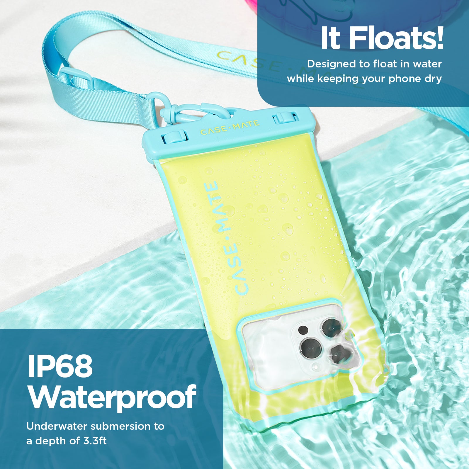 Case-Mate Waterproof Floating Pouch - 2 Pack (Citrus Splash)