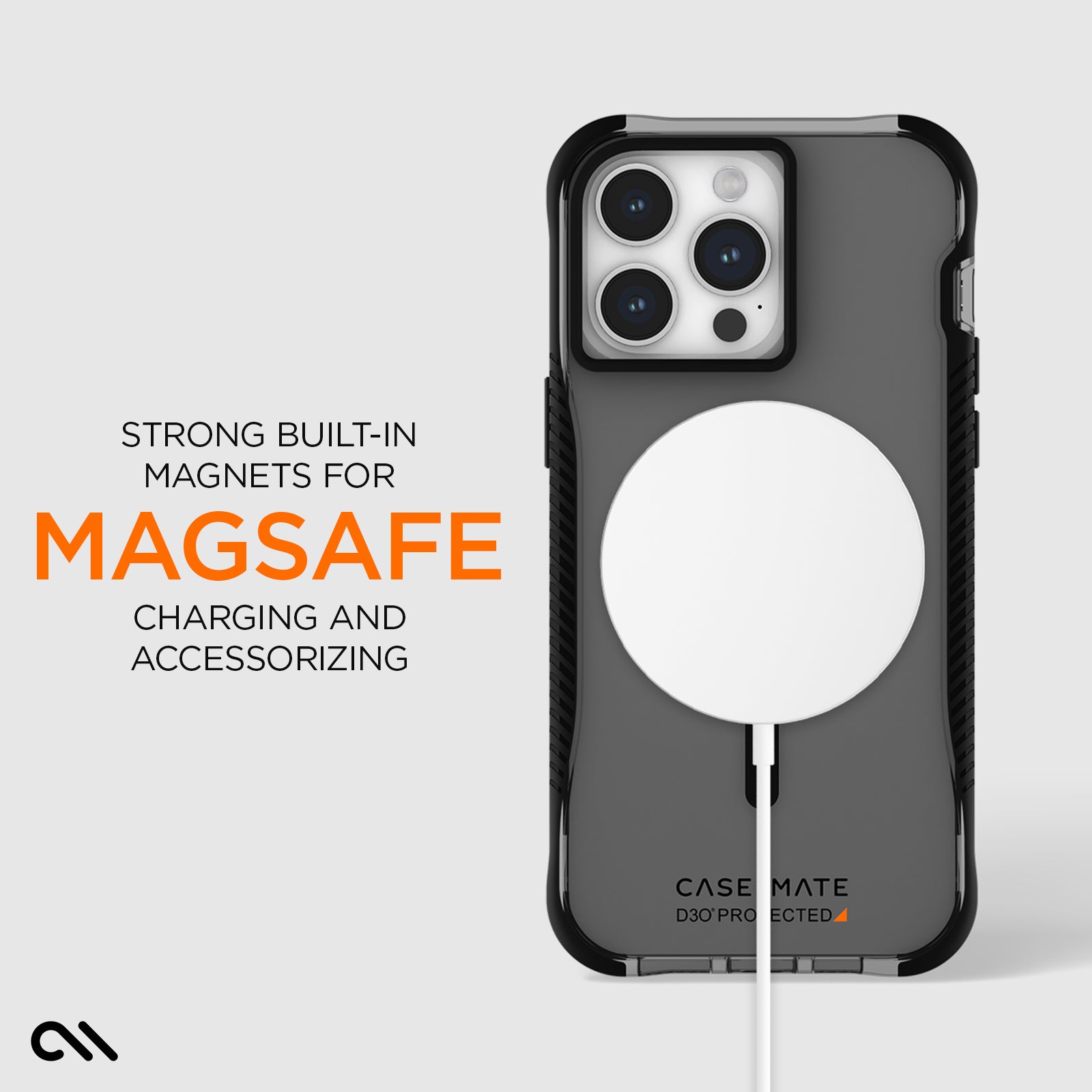 Case-Mate Tough Grip D30 Black (Works with MagSafe)