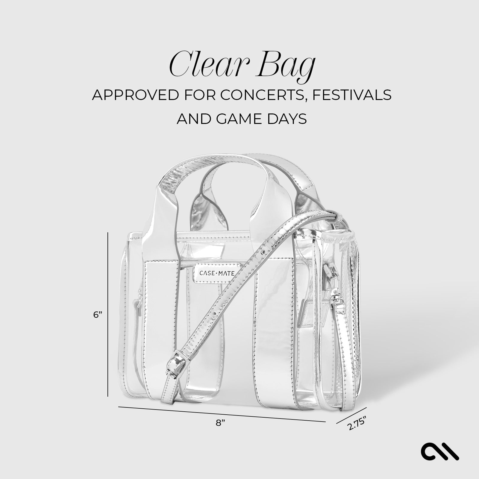 Silver Chrome & Clear Micro Tote