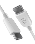 Fuel 2m USB C to USB C Braided Cable (Frosted White) - 2 Pack