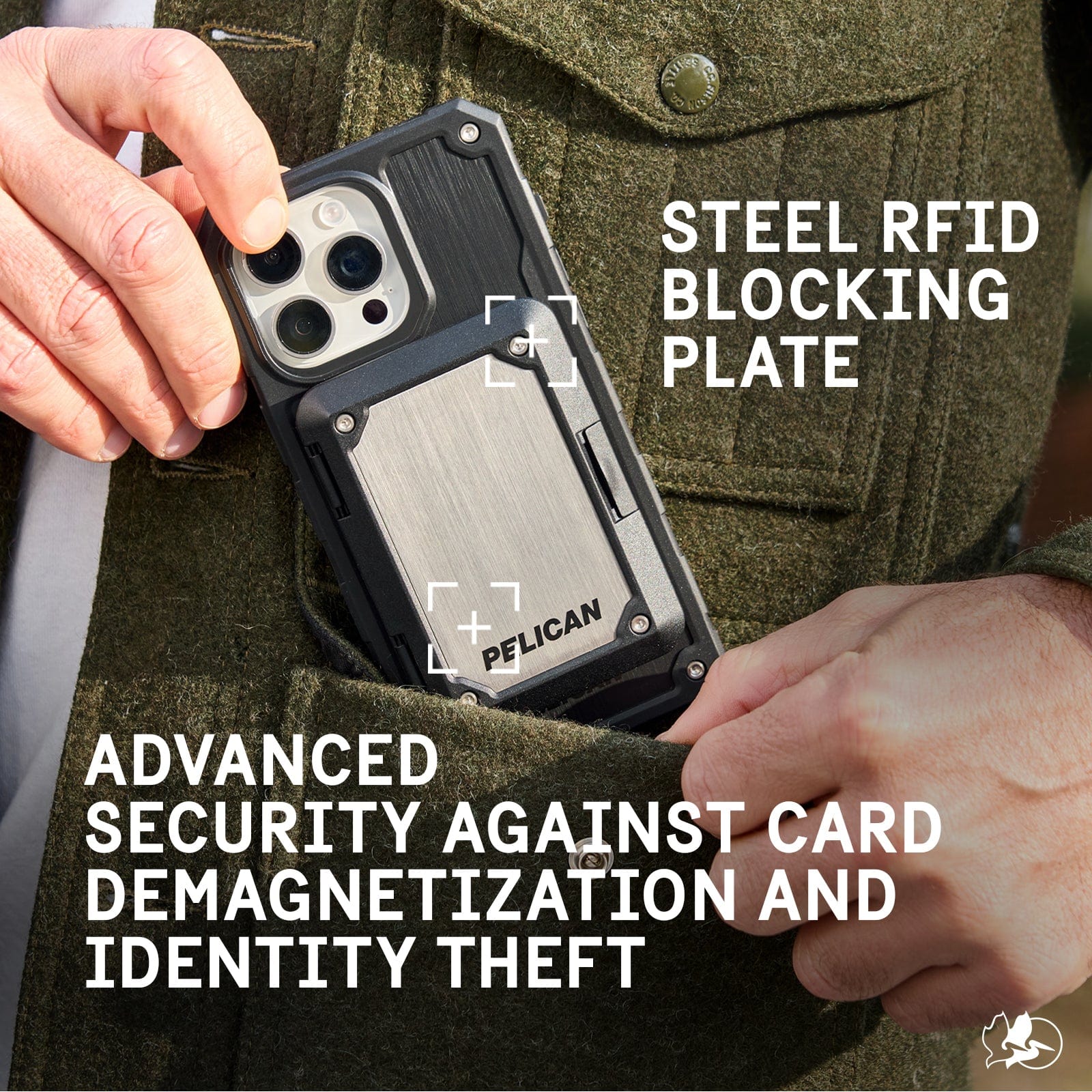 Pelican Shield MagSafe RFID Blocking Wallet Brushed Titanium