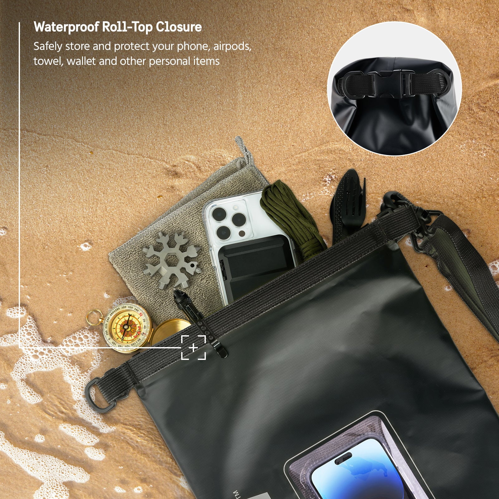 Pelican Marine Water Resistant Dry Bag - 2 Pack (Stealth Black)