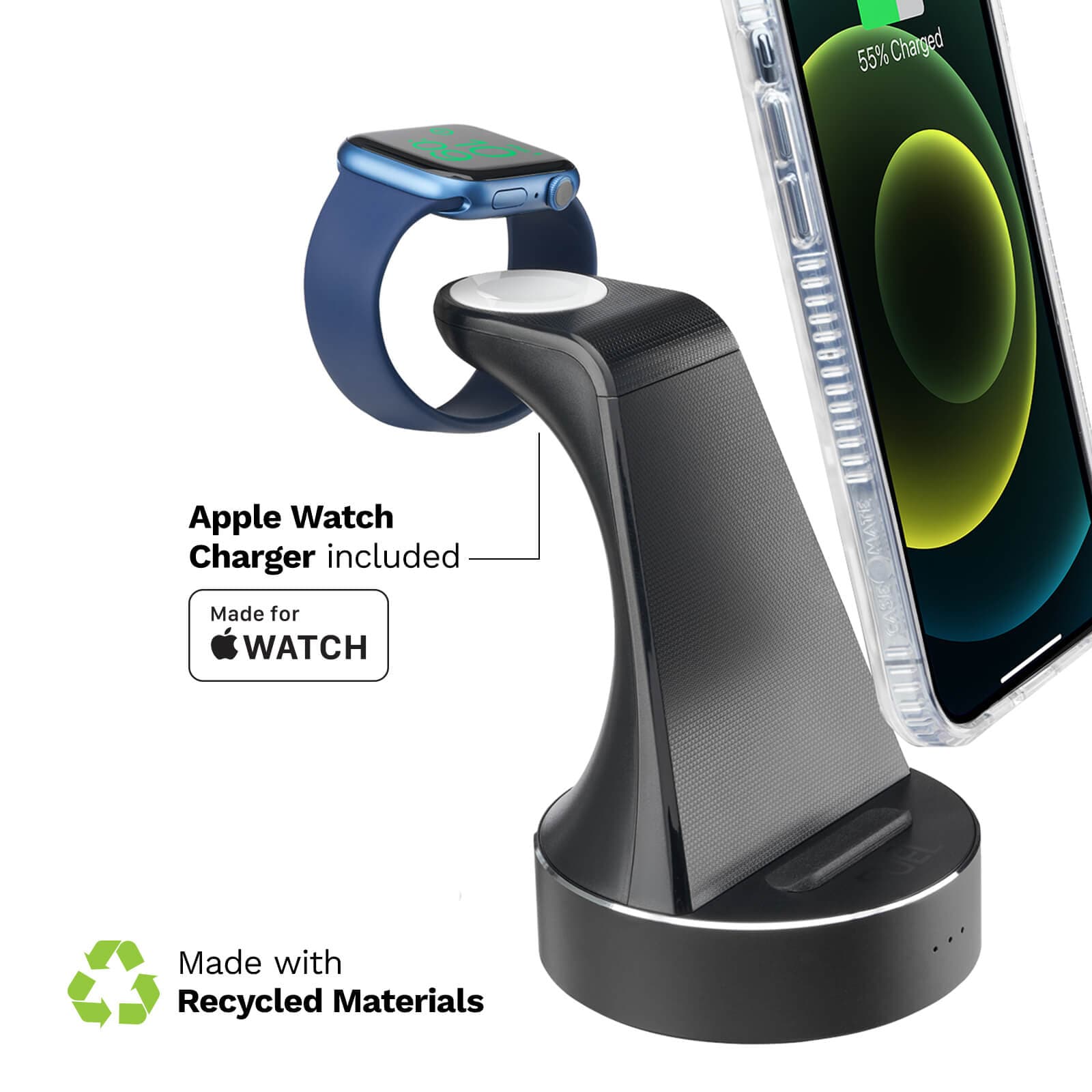 APPLE WATCH CHARGER INCLUDED (MADE FOR APPLE WATCH), MADE WITH RECYCLED MATERIALS. COLOR::BLACK