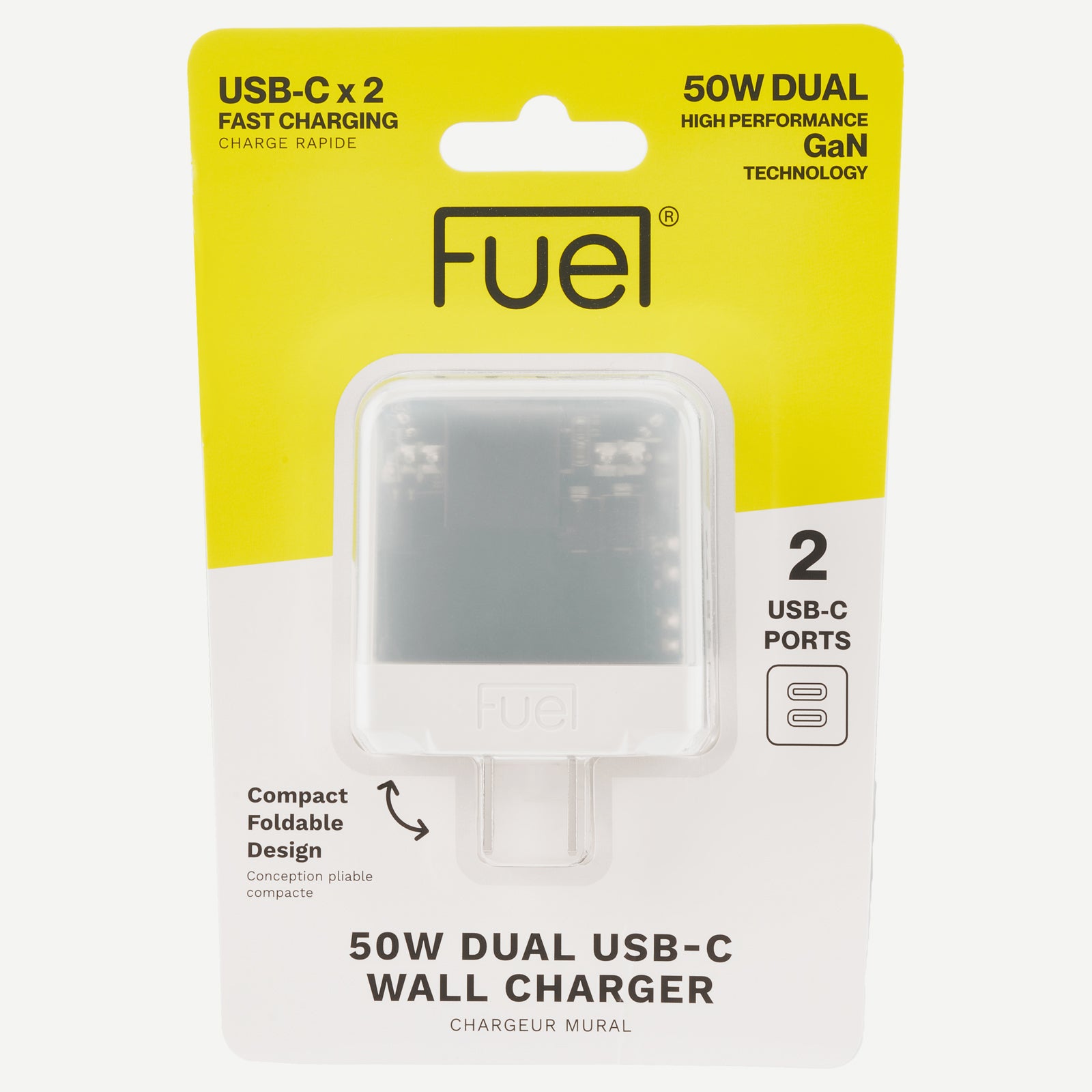 Fuel 50W Dual USB C Wall Charger (Frosted White) - 2 Pack